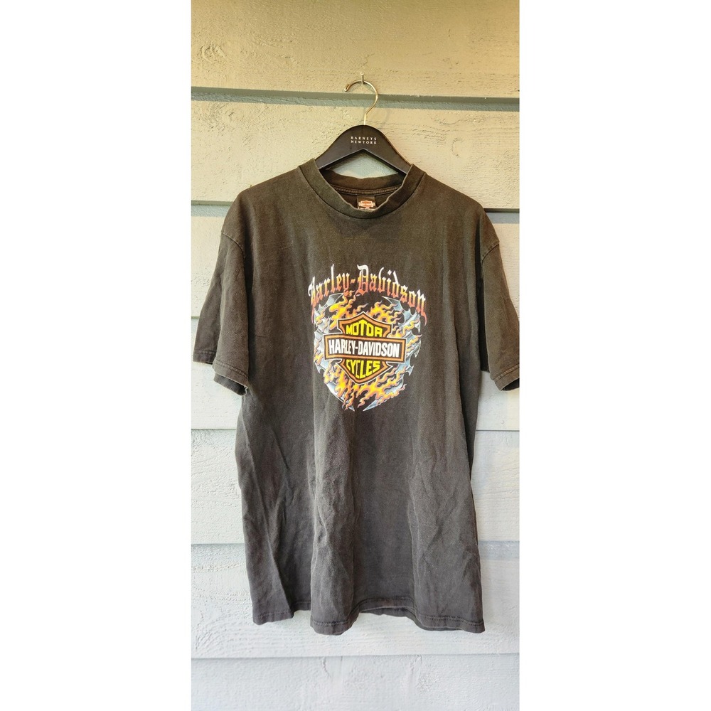 Vintage Harley-Davidson Shirt Mens 2XL Black Kegel 90th Eagle Dealer Tee Y2K